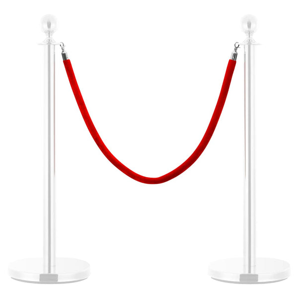 Cordone per Transenne in Velluto Rosso con Ganci Argento vidaXL
