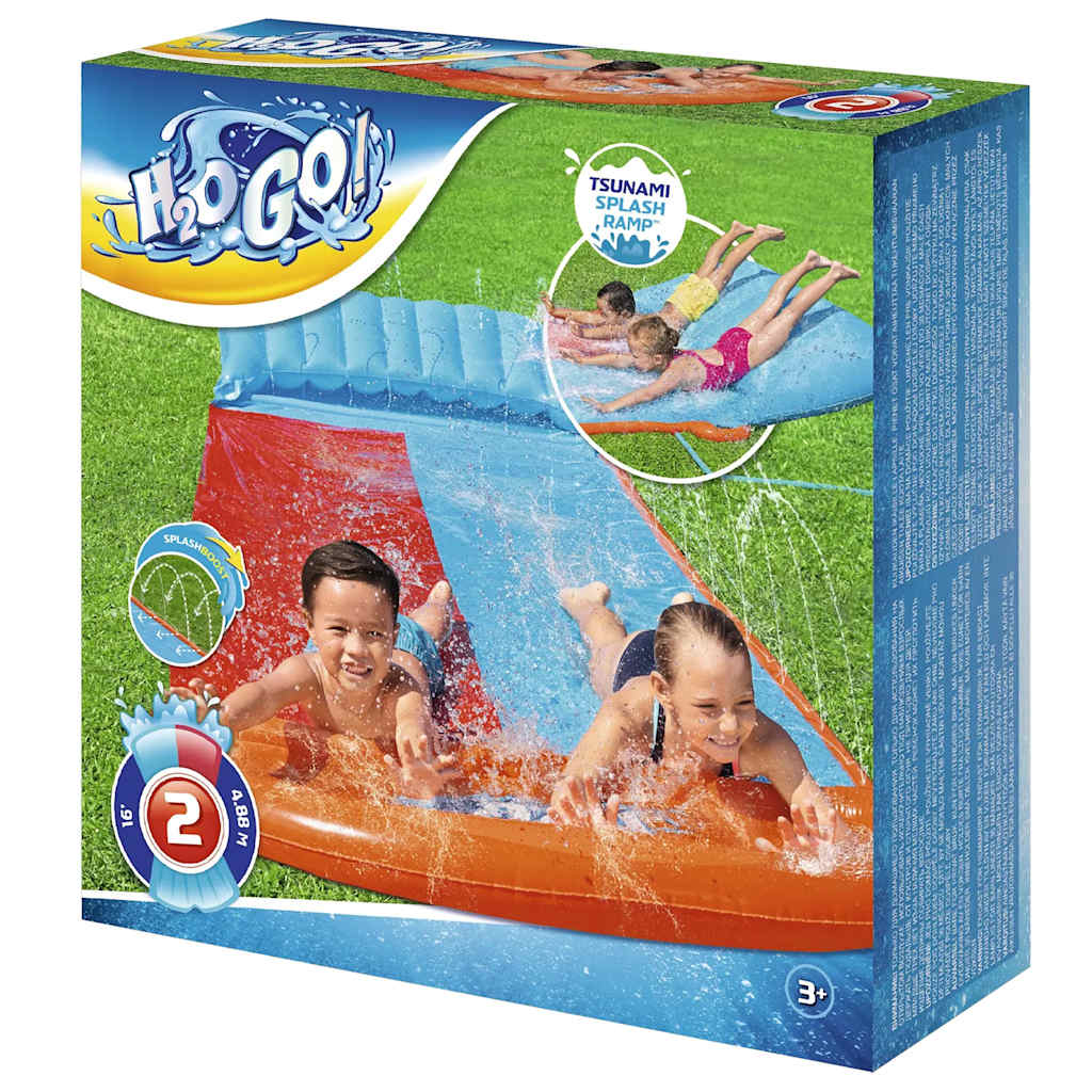 Bestway H2OGO Scivolo d'Acqua Doppio Tsunami Splash Ramp