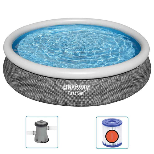 Bestway Set Piscina Rotonda 366x76 cm con Pompa Filtro