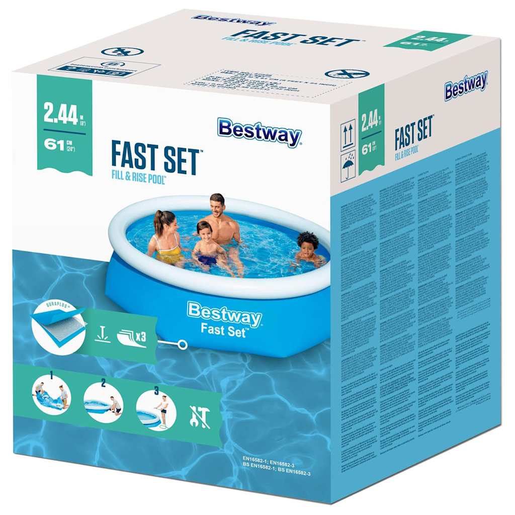 Bestway Piscina Gonfiabile Rotonda Fast Set 244x61 cm