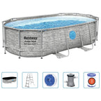 Bestway Set Piscina Power Steel 427x250x100 cm con Pompa Filtro e Scaletta