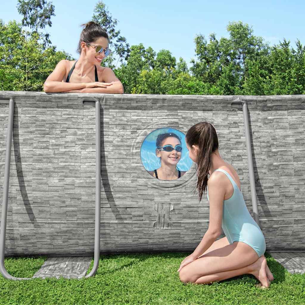 Bestway Set Piscina Power Steel 488x305x107 cm con Pompa Filtro