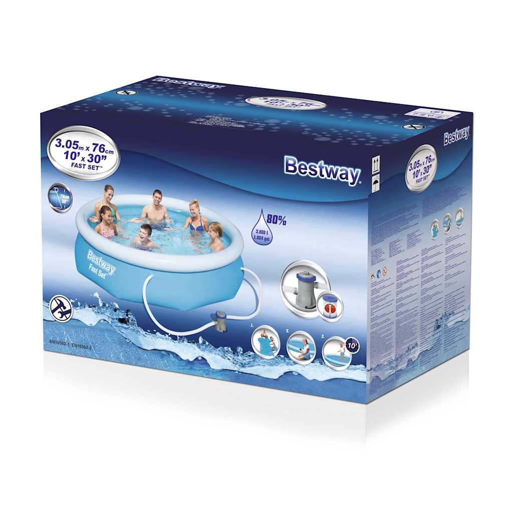 Bestway Fast Set Piscina Gonfiabile 305x76 cm 3638 L