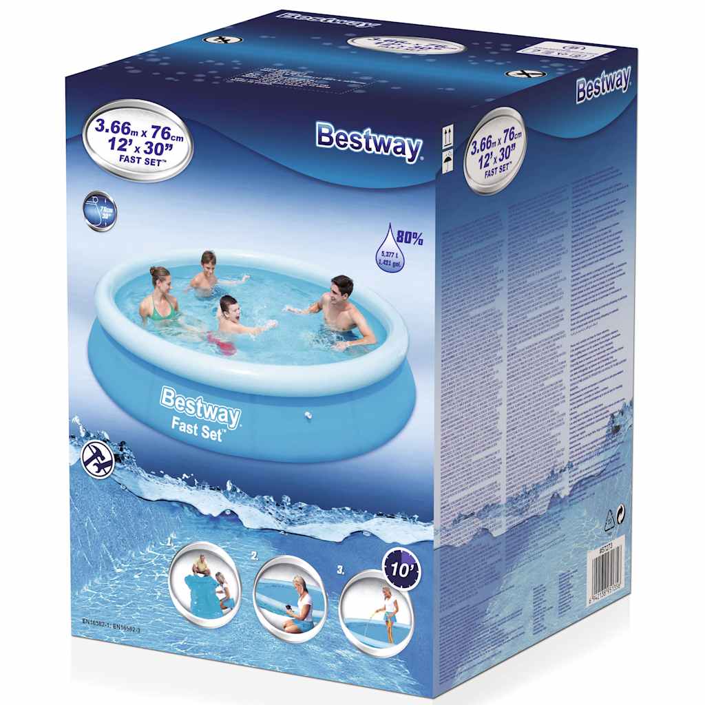 Bestway Piscina Gonfiabile Rotonda Fast Set 366x76 cm