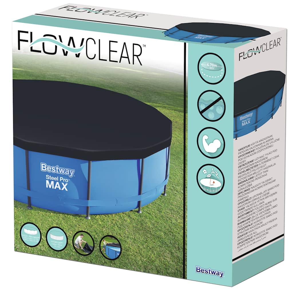 Bestway Copertura per Piscina Flowclear 457 cm Antracite
