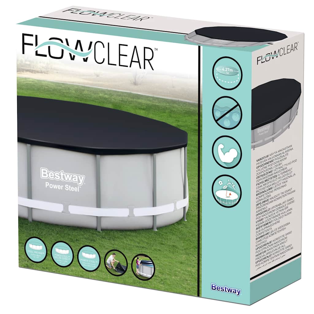 Bestway Copertura per Piscina Flowclear 427 cm Antracite