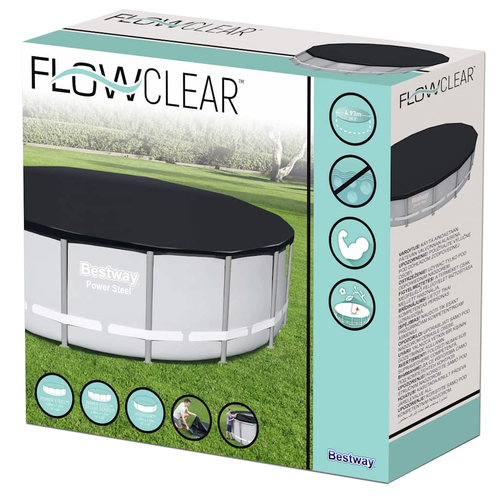 Bestway Copertura per Piscina Flowclear 488 cm Antracite
