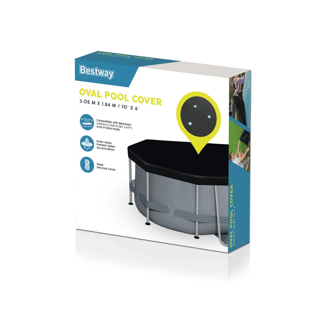 Bestway Copertura per Piscina Flowclear 300x200 cm Antracite
