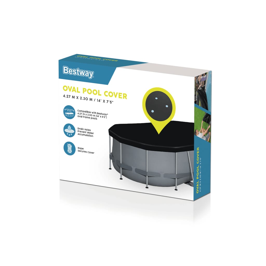 Bestway Copertura Flowclear 418x230 cm per Piscina Rettangolare