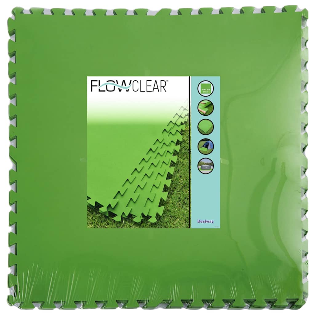 Bestway Flowclear Protezioni Pavimento 9 Pezzi Verde 5,47 m²