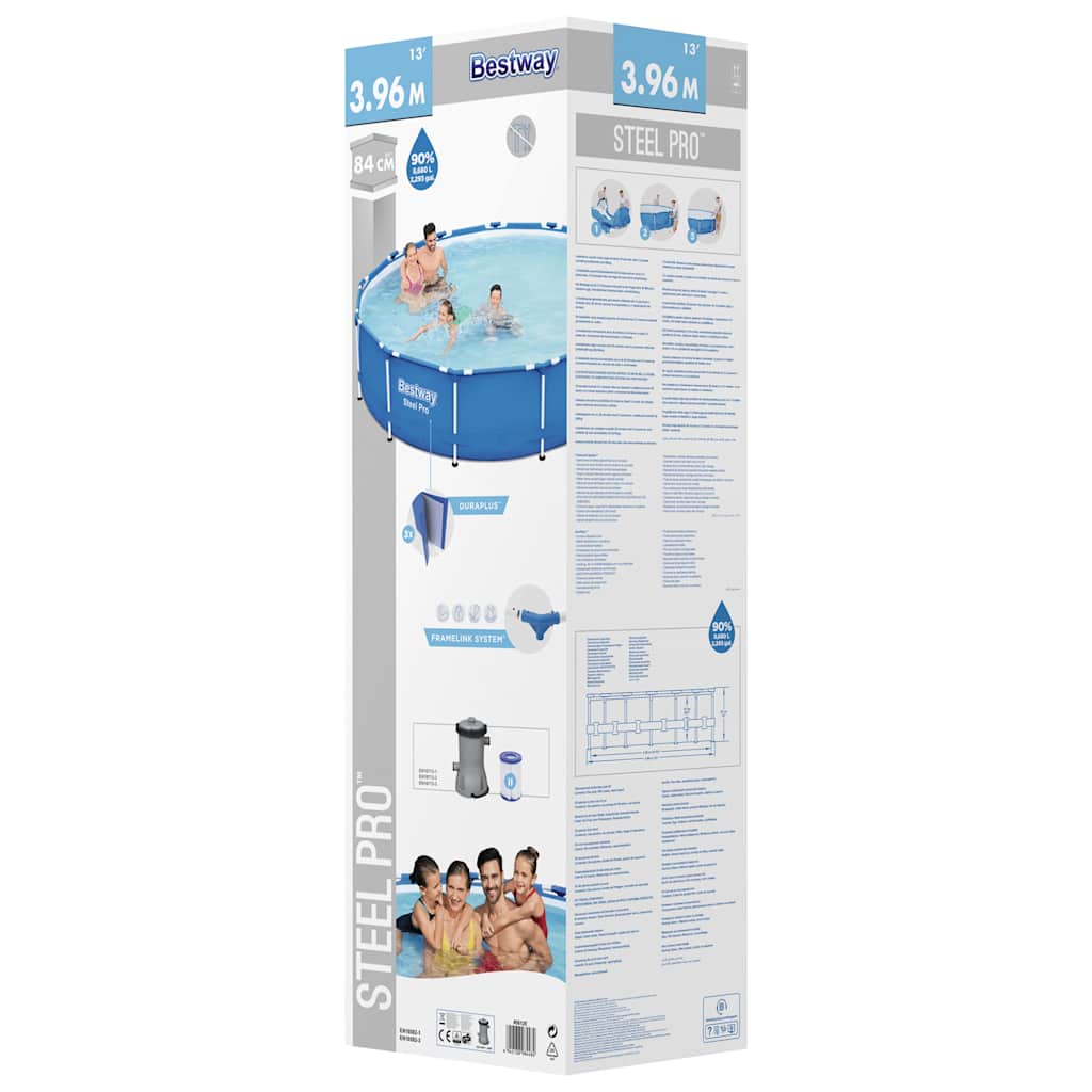 Bestway Steel Pro Piscina Fuori Terra Telaio 396x84 cm