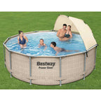 Bestway Set Piscina Power Steel 396x107 cm con Tettoia