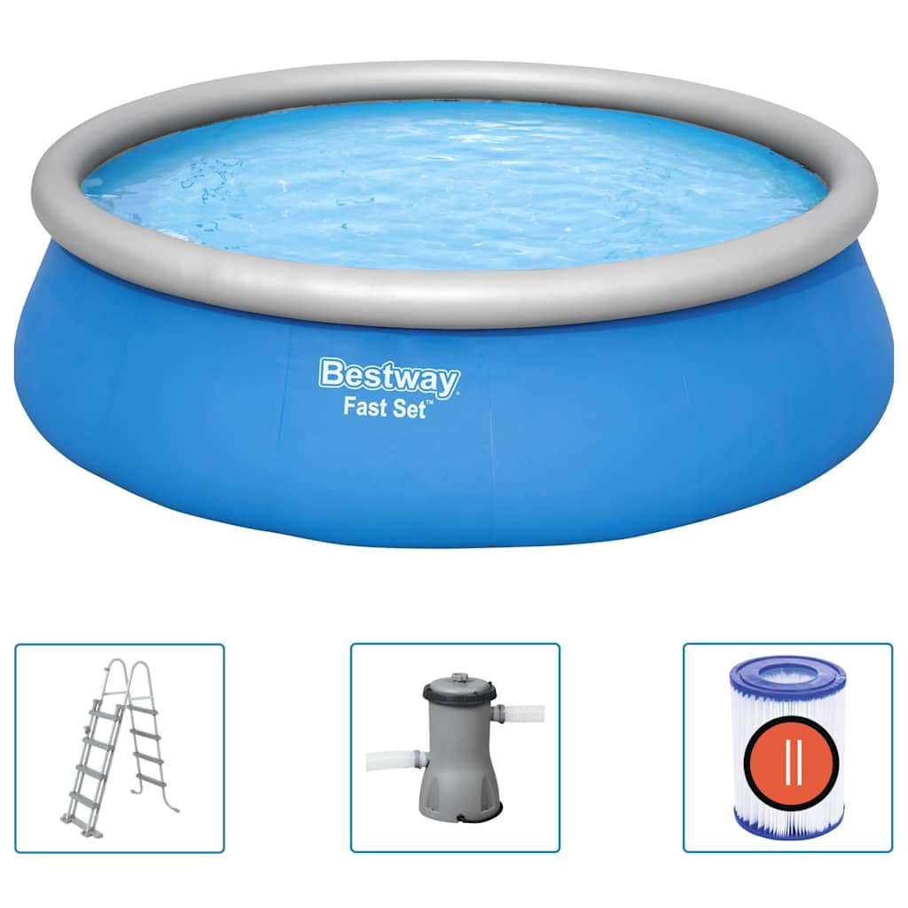 Bestway Set Piscina Gonfiabile Fast Set Rotonda 457x122 cm