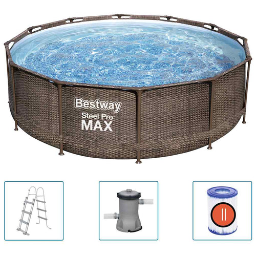 Bestway Set Piscina Rotonda Steel Pro MAX Deluxe Series 366x100 cm
