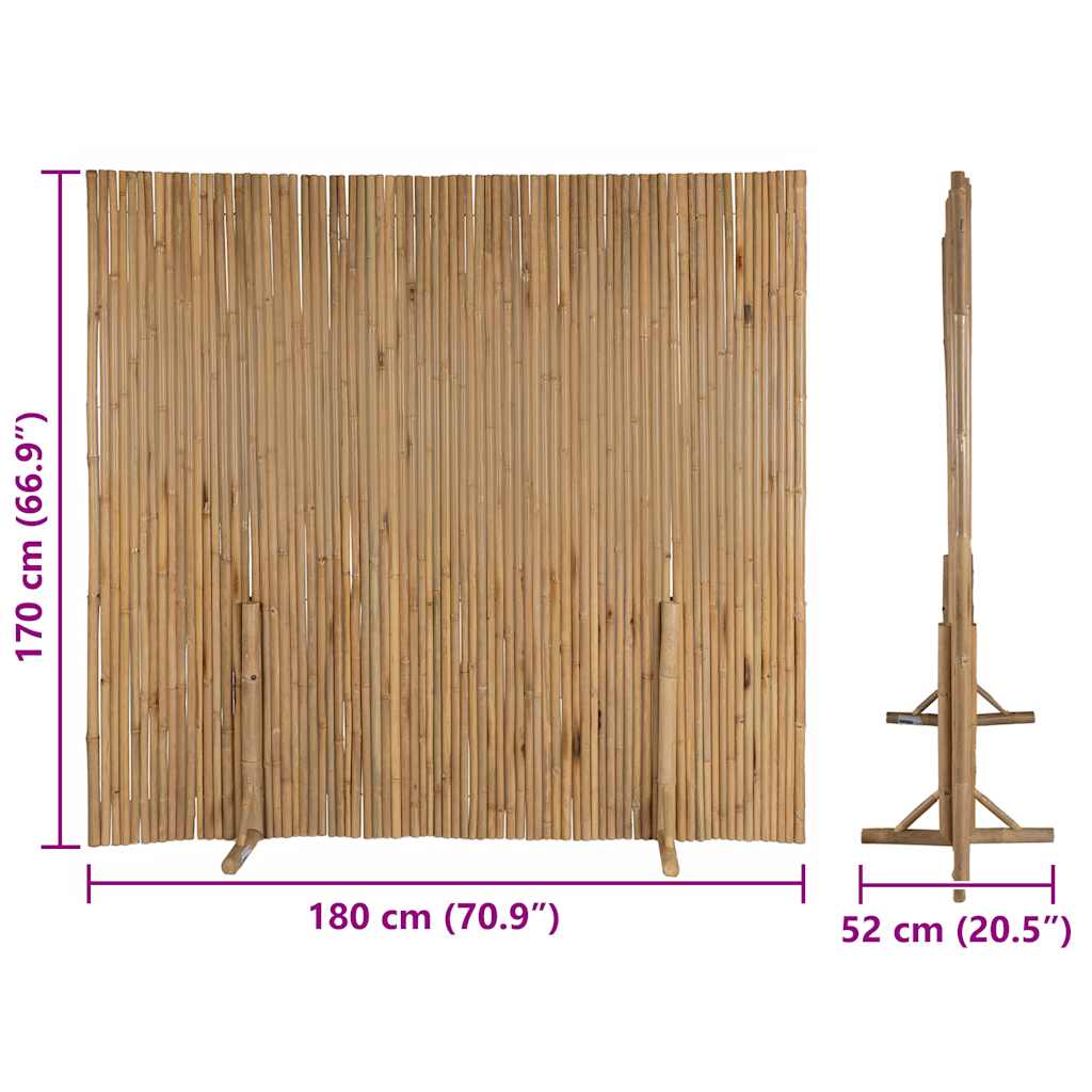 Pannello Recinzione in Bambù 180x170 cm
