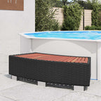 Scalino per Spa in Polyrattan 92x45x25 cm Nero