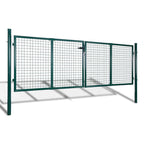 Cancello per Recinzione in Acciaio 300x100 cm Verde Scuro