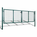 Cancello per Recinzione in Acciaio 300x125 cm Verde Scuro