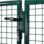 Cancello per Recinzione in Acciaio 300x125 cm Verde Scuro