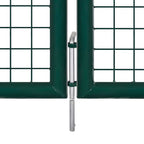 Cancello per Recinzione in Acciaio 300x125 cm Verde Scuro