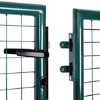 Cancello per Recinzione in Acciaio 300x125 cm Verde Scuro