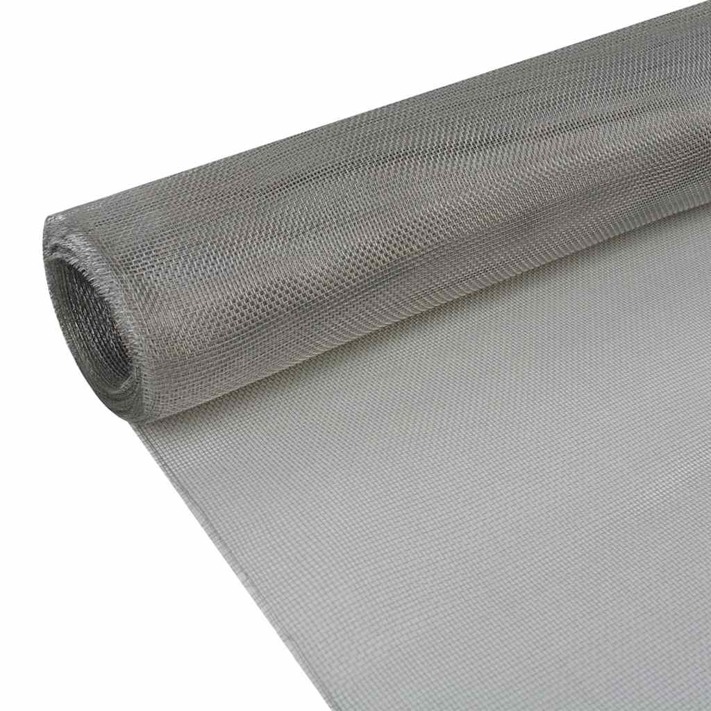 Recinzione in Rete Acciaio Inossidabile 100x1000 cm Argento