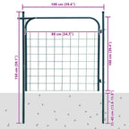 Cancello per Recinzione da Giardino 100x100 cm Acciaio Zincato Verde