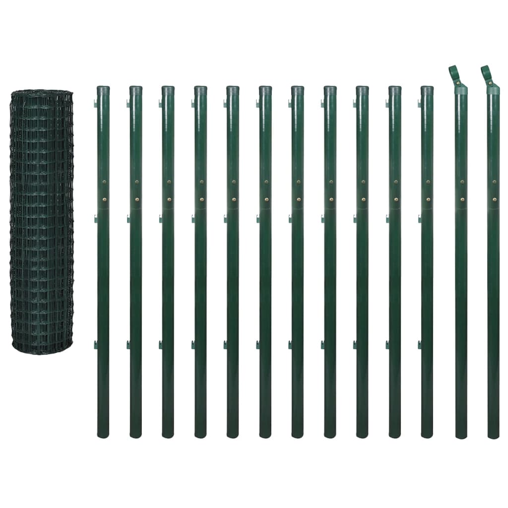 Recinzione Euro in Acciaio 25x1,7 m Verde