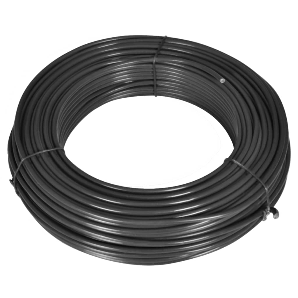 Filo di Recinzione 80 m 2,1/3,1 mm Acciaio Grigio Rivestito PVC