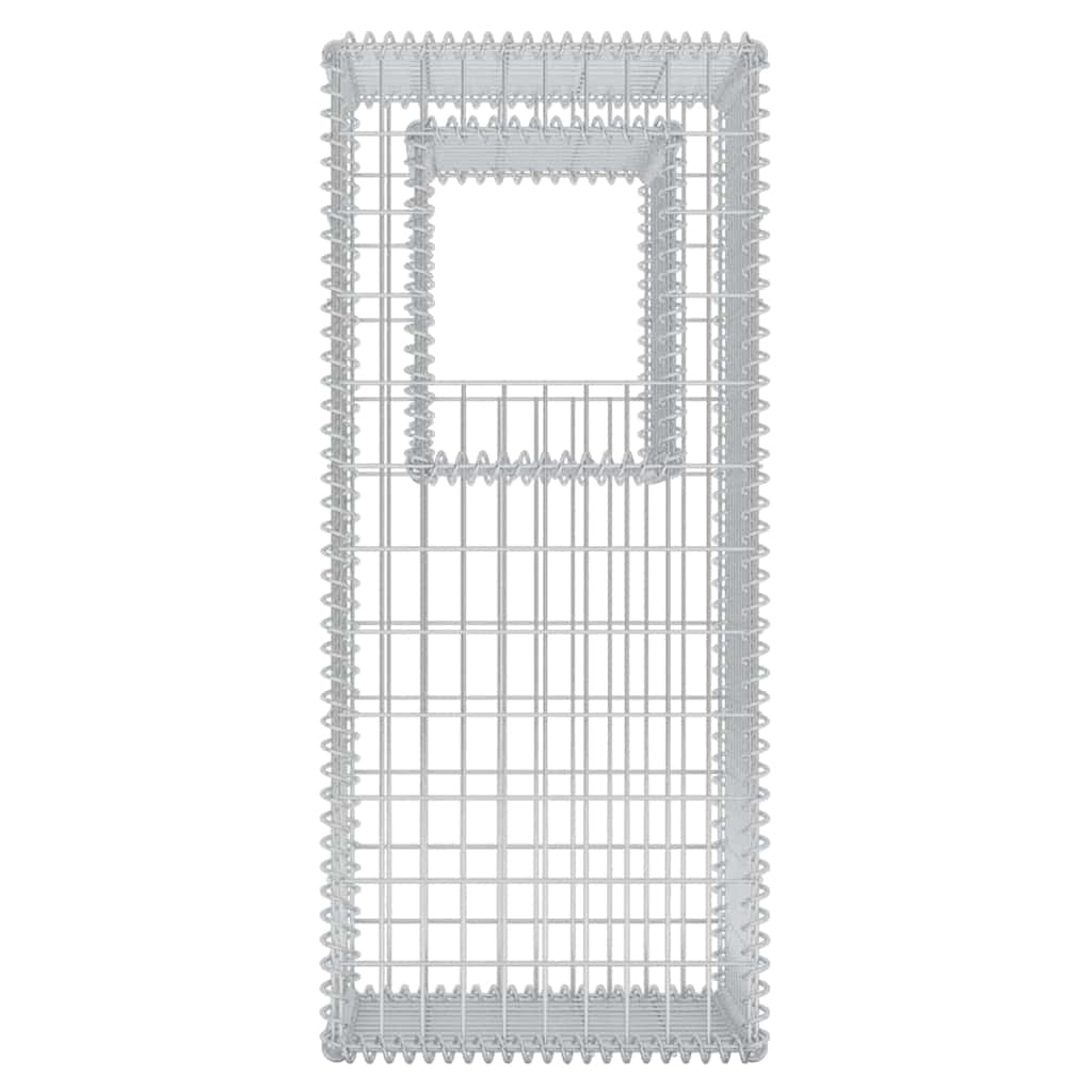 Pali Fioriere in Gabbione 2 pz Rete Acciaio Zincato 50x50x120 cm