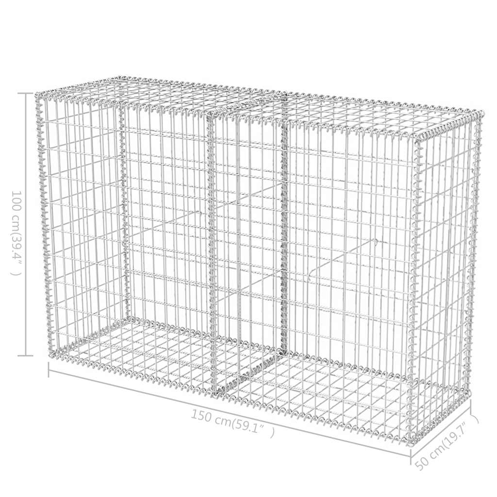 Gabbione in Rete Acciaio Zincato 150x50x100 cm