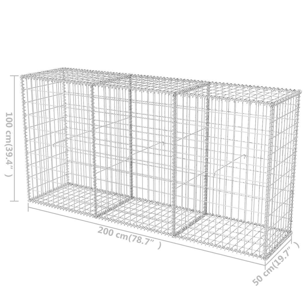Gabbione in Rete Acciaio Zincato 200x50x100 cm