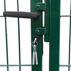 Cancello per Recinzione da Giardino con Pali 350x100 cm Acciaio Verde