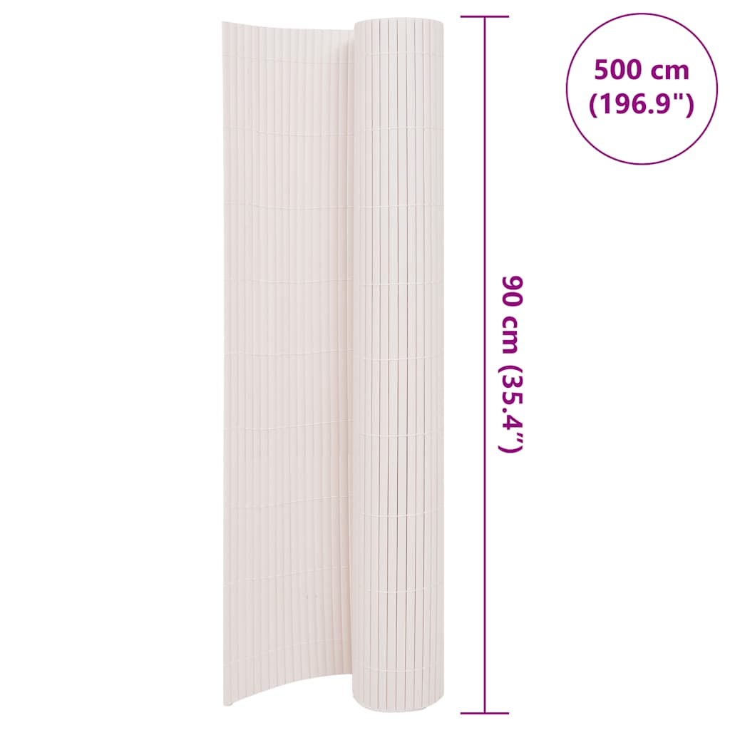 Recinzione da Giardino a Doppio Lato 90x500 cm PVC Bianca