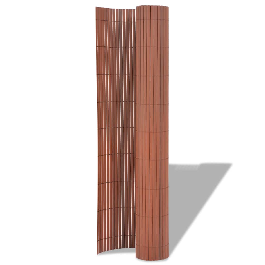 Recinzione da Giardino Doppio Lato PVC 90x500 cm Marrone