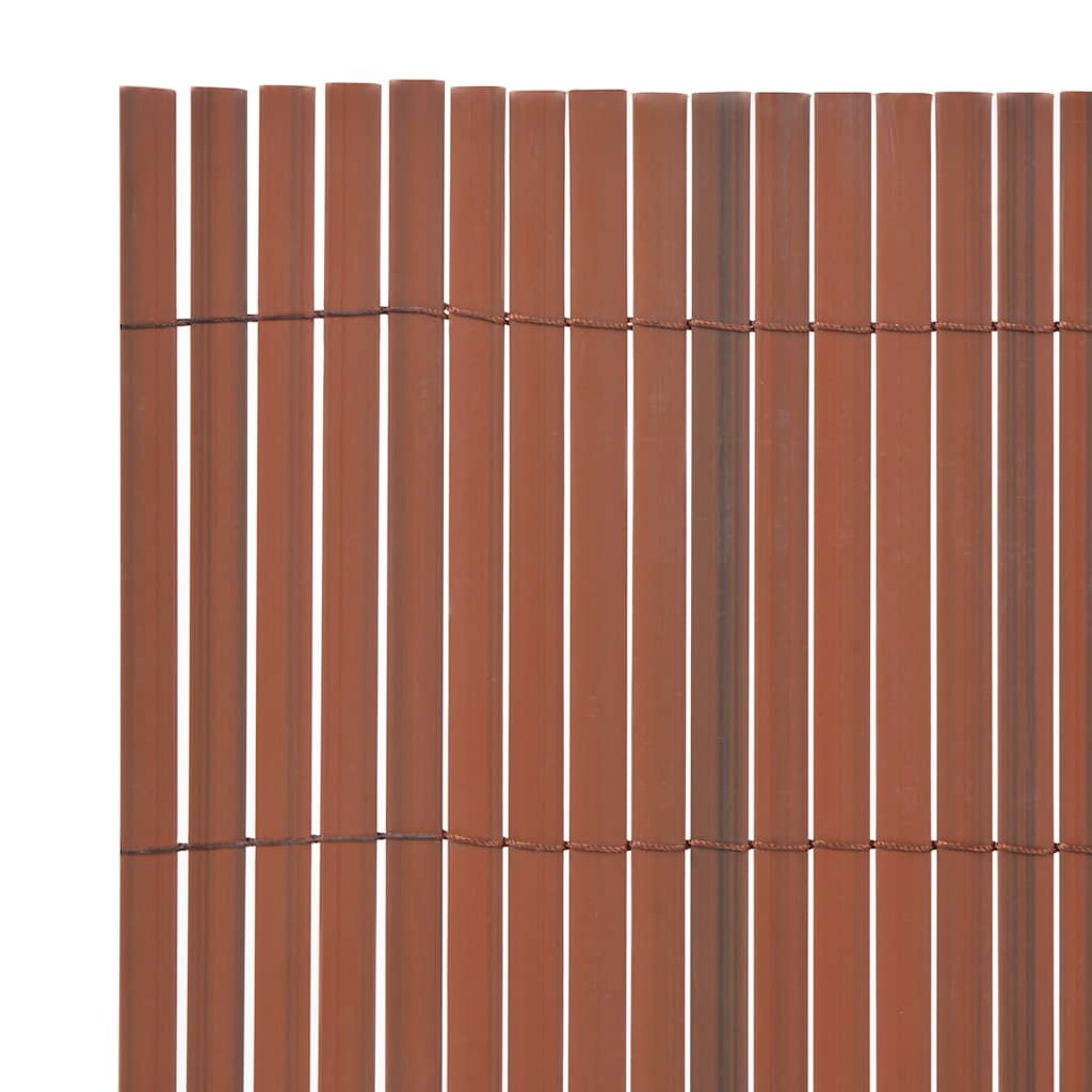 Recinzione da Giardino Doppio Lato PVC 90x500 cm Marrone