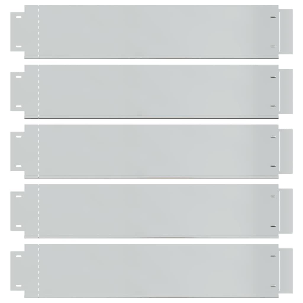 Pannelli di Recinzione per Prato 5 pz Acciaio Zincato 100x19 cm