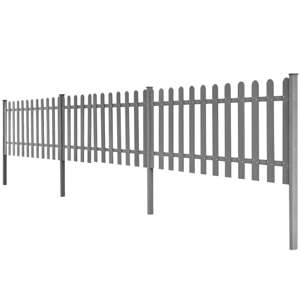 Staccionata con Montanti 3 pz in WPC 600x60 cm Grigia