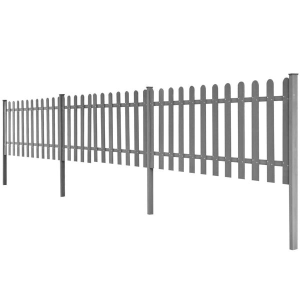 Staccionata con Montanti 3 pz in WPC 600x60 cm Grigia