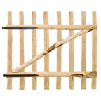 Cancello Singolo per Recinzione in Legno di Nocciolo 100x90 cm