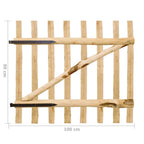Cancello Singolo per Recinzione in Legno di Nocciolo 100x90 cm