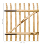 Cancello Singolo per Recinzione in Legno di Nocciolo 100x120 cm
