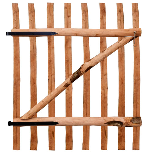 Cancello Singolo Recinzione Legno Nocciolo Impregnato 100x120cm