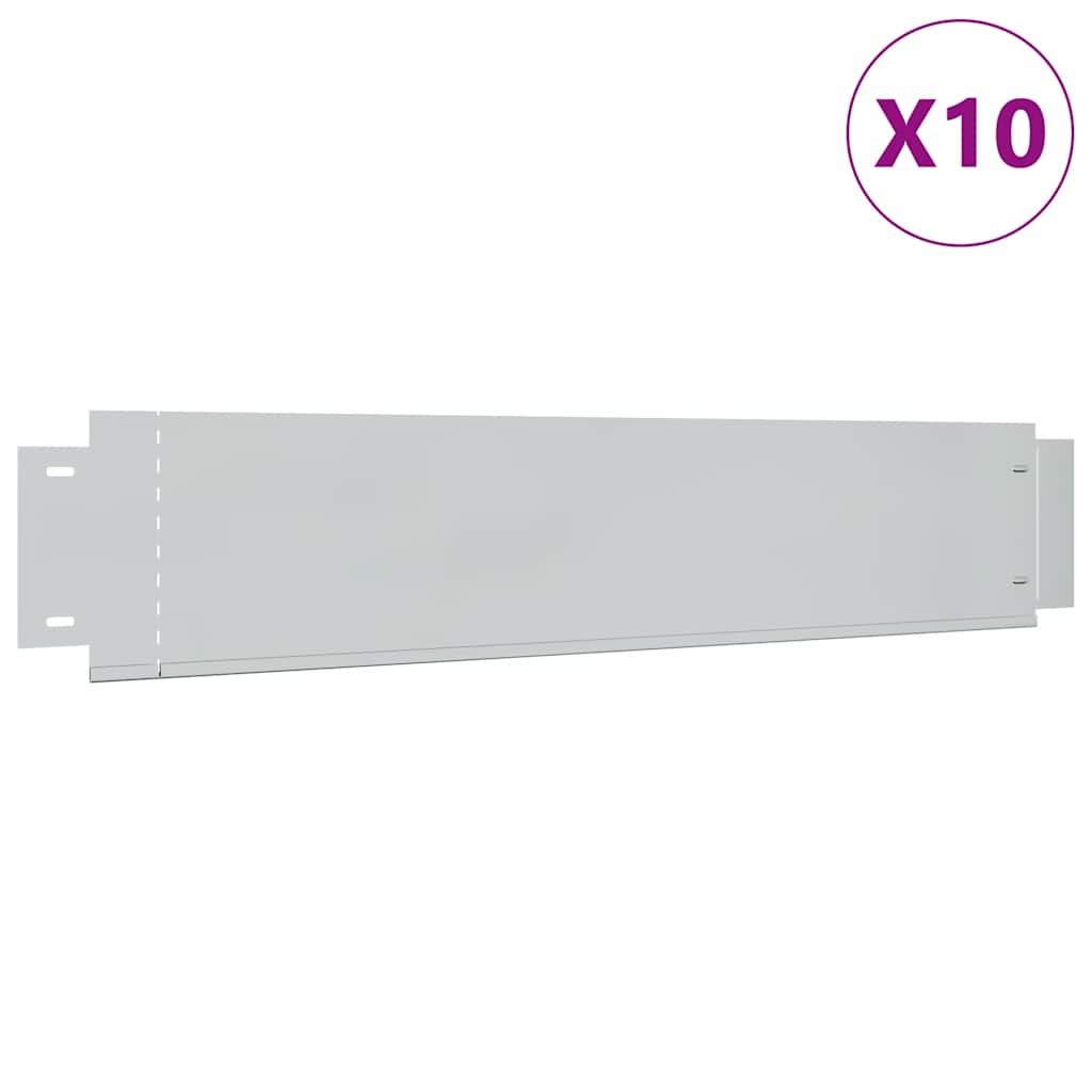 Pannelli Recinzione per Prato 10 pz Acciaio Zincato 100x20 cm
