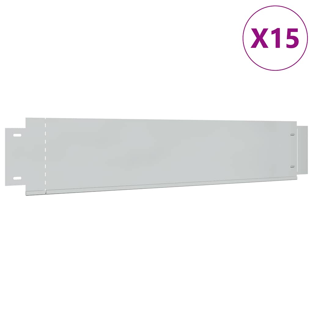 Pannelli Recinzione per Prato 15 pz Acciaio Zincato 100x20 cm