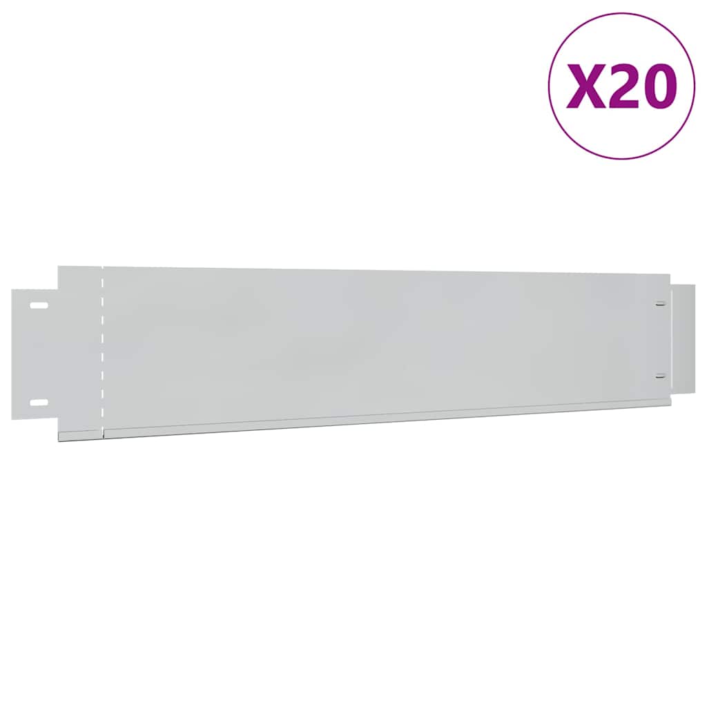 Pannelli Recinzione per Prato 20 pz Acciaio Zincato 100x20 cm