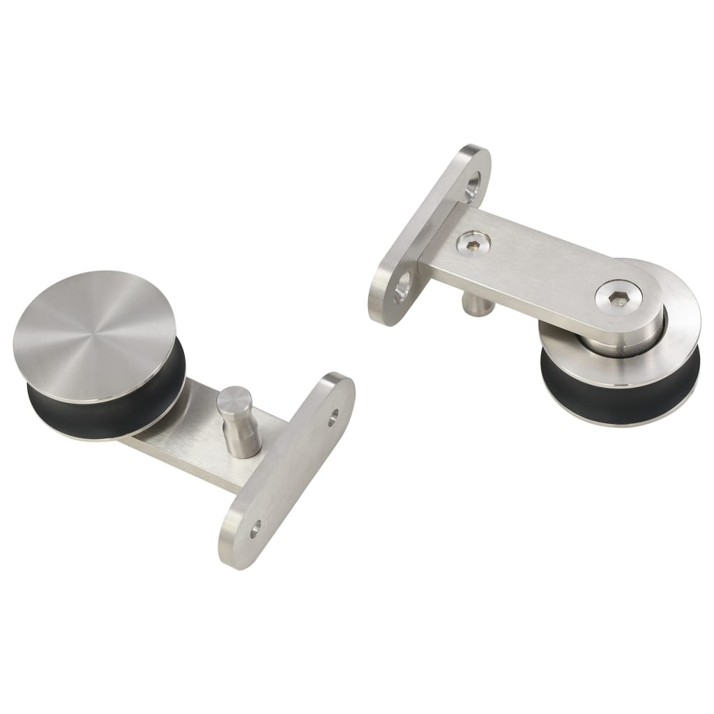 Kit Binari Porta Scorrevole 183 cm Acciaio Inossidabile Argento