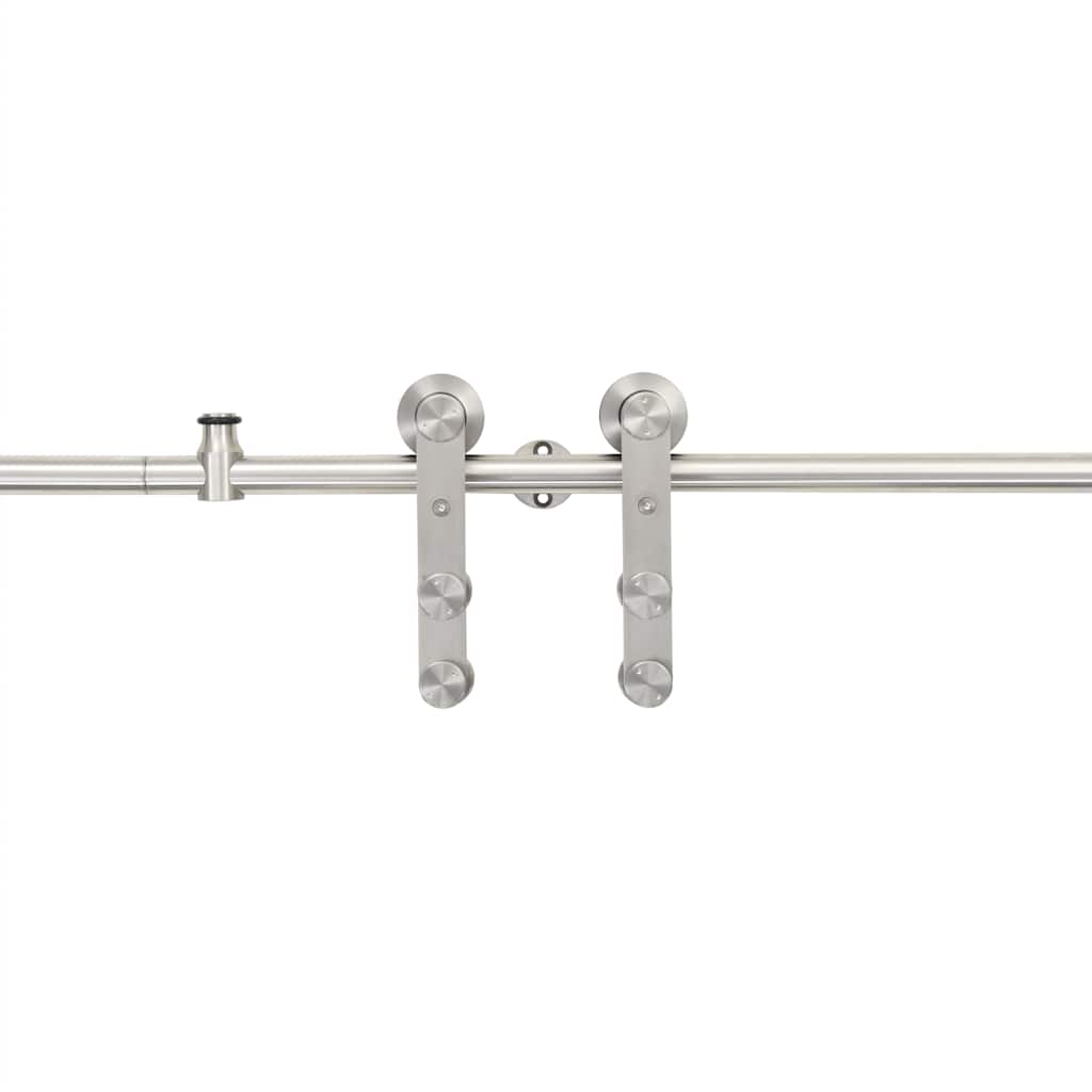 Kit Binari Porta Scorrevole 183 cm Acciaio Inossidabile Argento