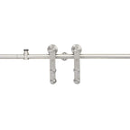 Kit Binari Porta Scorrevole 183 cm Acciaio Inossidabile Argento