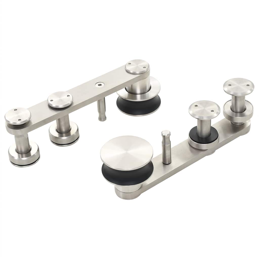 Kit Binari Porta Scorrevole 183 cm Acciaio Inossidabile Argento